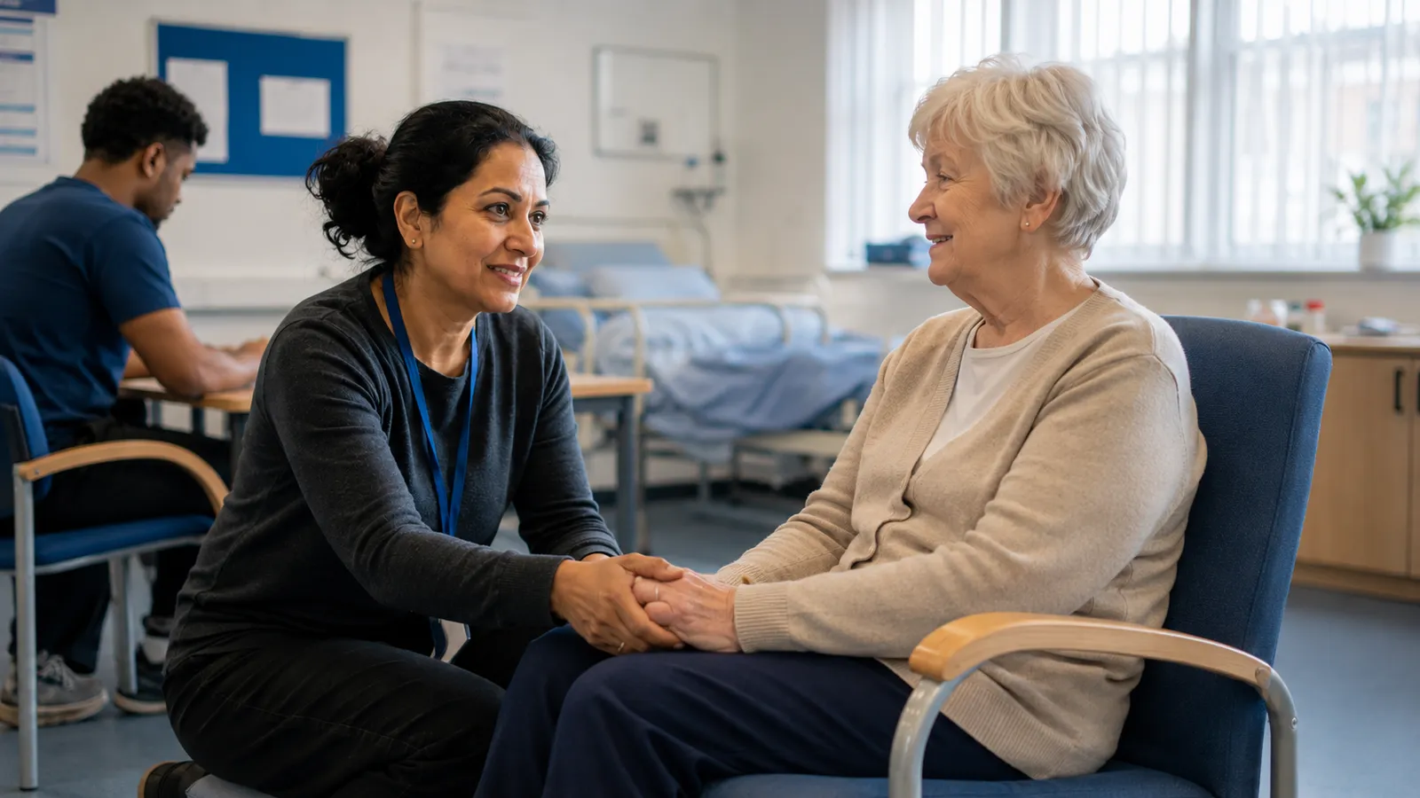 Adult learner in health and social care training practice.